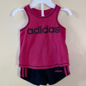 Toddler girls adidas racer back tank short set